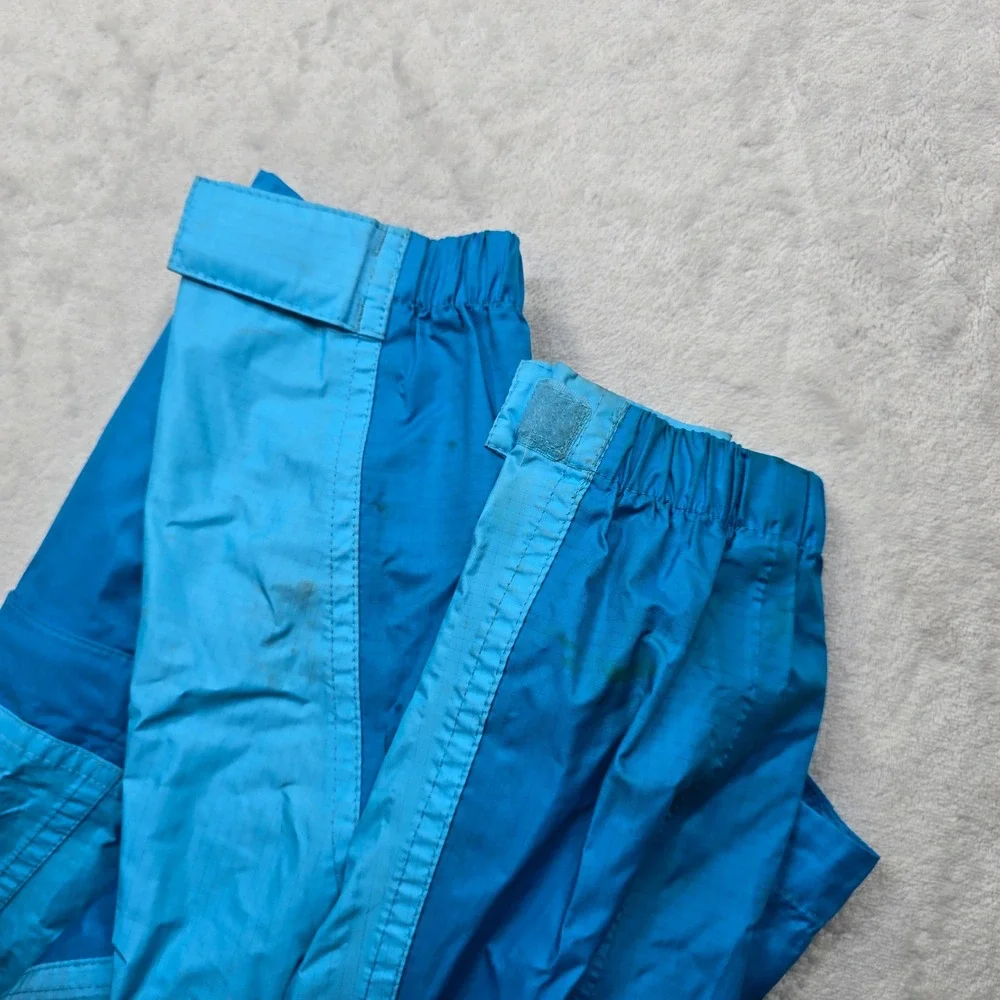 L.L.Bean Rain Jacket Kids Medium 10-12 Blue Lightweight Hooded Zip‎ Up